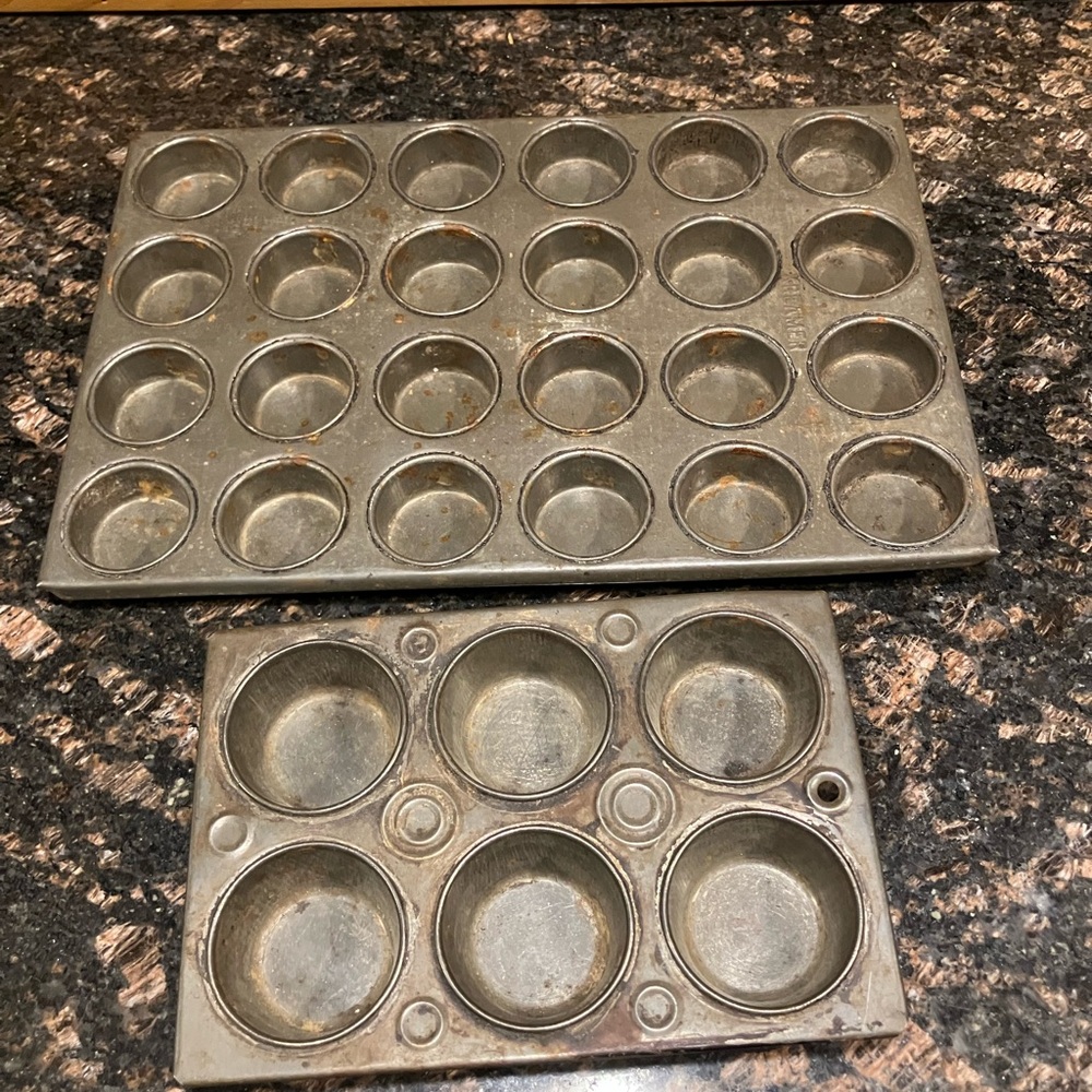 Set of vintage muffin tins